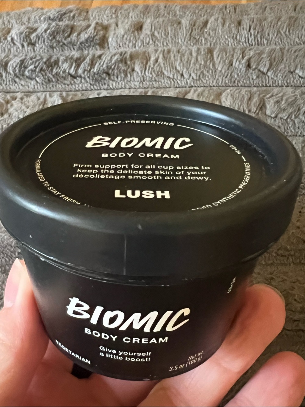 LUSH BIOMIC FIRMING BODY CREAM 3.5 oz VEGAN SELF PRESERVING BRAND NEW